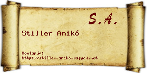 Stiller Anikó névjegykártya